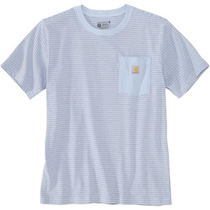image:imageCarhartt Mens Relaxed Fit Heavyweight ShortSleeve Pocket Logo Graphic TShirtFog Blue Stripe