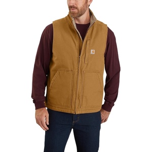 image:imageCarhartt Mens Washed Duck MockNeck VestCarhartt Brown