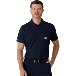 image:imageCarhartt Scrubs C16110 Mens Force CrossFlex Modern Fit Chest PocketDark Navy
