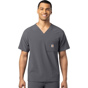 image:imageCarhartt Scrubs C16110 Mens Force CrossFlex Modern Fit Chest PocketPewter