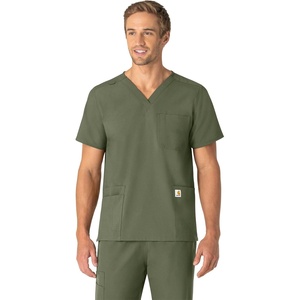 image:imageCarhartt Scrubs Unisex Force Essentials VNeck Tops with 6 PocketsOlive