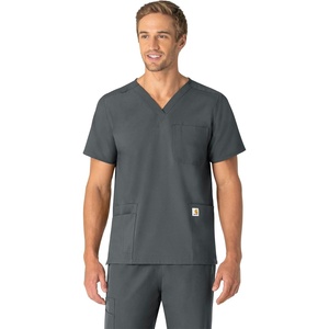 image:imageCarhartt Scrubs Unisex Force Essentials VNeck Tops with 6 PocketsPewter