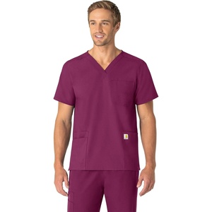 image:imageCarhartt Scrubs Unisex Force Essentials VNeck Tops with 6 PocketsWine