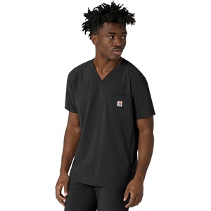 image:imageCarhartt Scrubs for Men Force CrossFlex VNeck Tops with 3 PocketsBlack