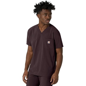 image:imageCarhartt Scrubs for Men Force CrossFlex VNeck Tops with 3 PocketsDark Sepia