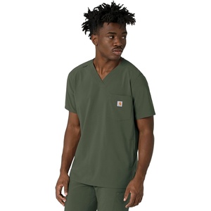 image:imageCarhartt Scrubs for Men Force CrossFlex VNeck Tops with 3 PocketsOlive
