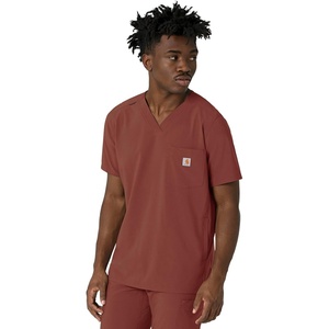 image:imageCarhartt Scrubs for Men Force CrossFlex VNeck Tops with 3 PocketsSable