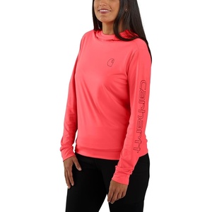 image:imageCarhartt Womens 106236 Womens Force Sun Defender Lightweight LongSlCoral Glow