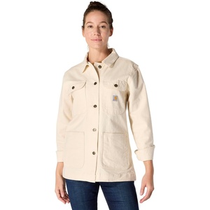 image:imageCarhartt Womens 106812 Womens Rugged Flex Loose Fit Canvas Chore CoaUndyed Ecru