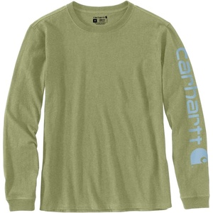 image:imageCarhartt Womens Dearborn Loose LS Logo TShirtGreen Olive Heather
