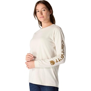 image:imageCarhartt Womens Dearborn Loose LS Logo TShirtMaltCarhartt Brown