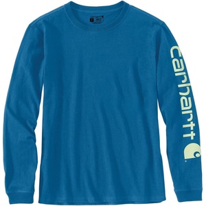 image:imageCarhartt Womens Dearborn Loose LS Logo TShirtMarine Blue
