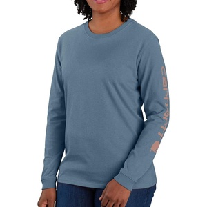 image:imageCarhartt Womens Dearborn Loose LS Logo TShirtThundercloud Heather