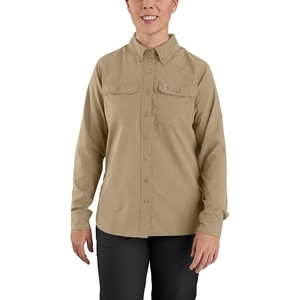 image:imageCarhartt Womens Force Relaxed Fit Lightweight Long Sleeve ShirtDark Khaki