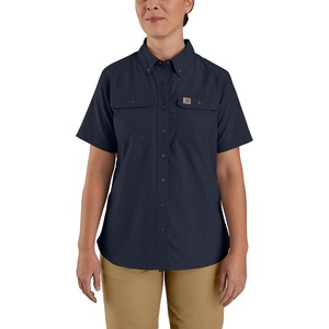 image:imageCarhartt Womens Force Relaxed Fit Lightweight Short Sleeve ShirtNavy