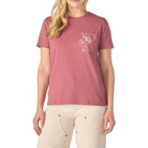 image:imageCarhartt Womens Irvine Relaxed Floral Pocket TShirtDark Rose Tint