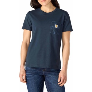 image:imageCarhartt Womens Irvine Relaxed Floral Pocket TShirtDeep Smoke Blue