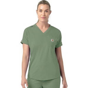image:imageCarhartt Womens Knit Womens VNeck Scrub TopGreen Slate