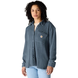 image:imageCarhartt Womens Oversizedfit Heavyweight Waffle Knit ShirtFaded Navy