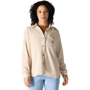 image:imageCarhartt Womens Oversizedfit Heavyweight Waffle Knit ShirtOat Milk