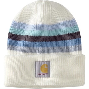 image:imageCarhartt Womens Rib Knit BeanieWinter White Stripe