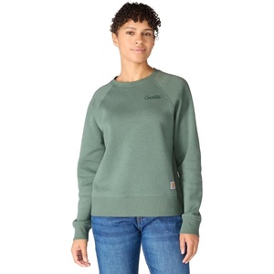 image:imageCarhartt Womens Sawyer Crewneck SweatshirtGreen Slate Heather