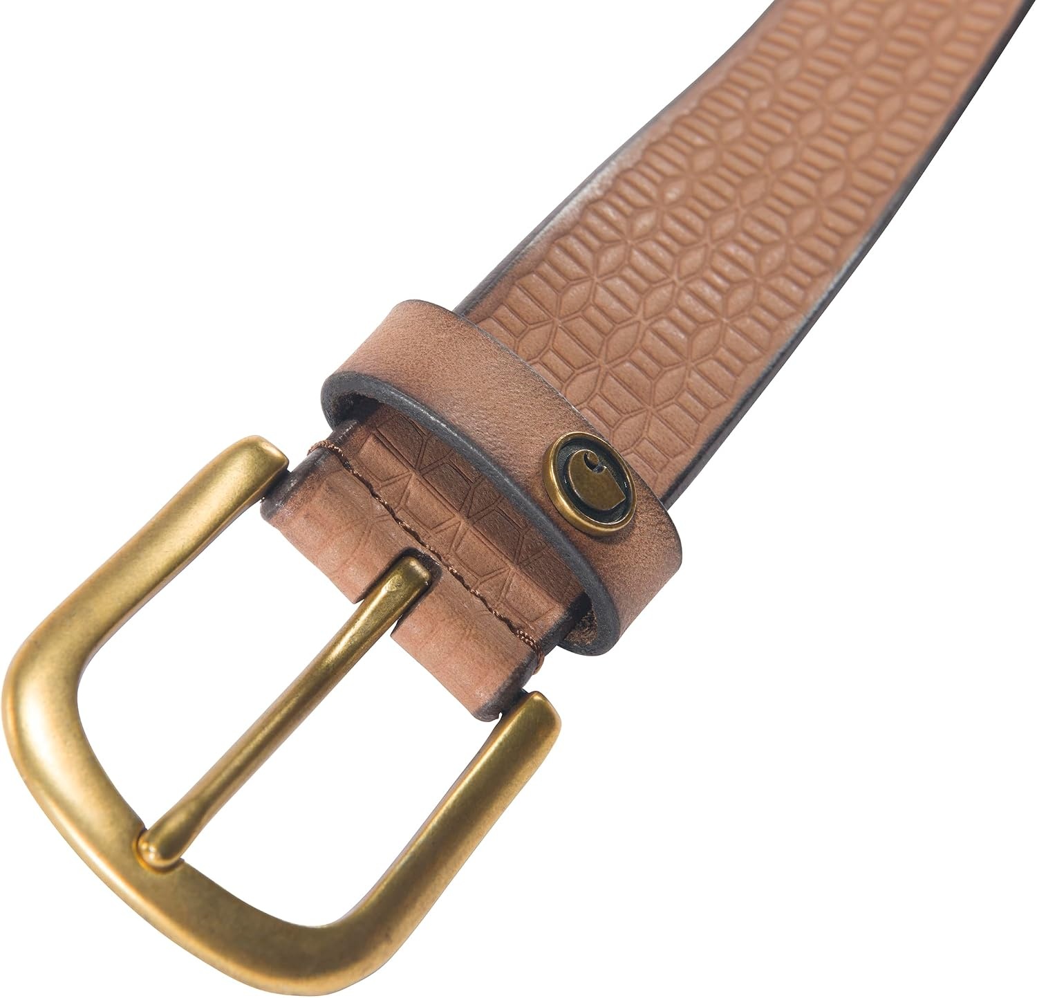image:imageCarhartt Womens Casual Rugged Belts Available in Multiple Styles Colors amp SizesSaddle Leather Basketweave Brown