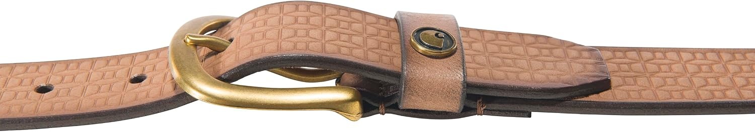 image:imageCarhartt Womens Casual Rugged Belts Available in Multiple Styles Colors amp SizesSaddle Leather Basketweave Brown