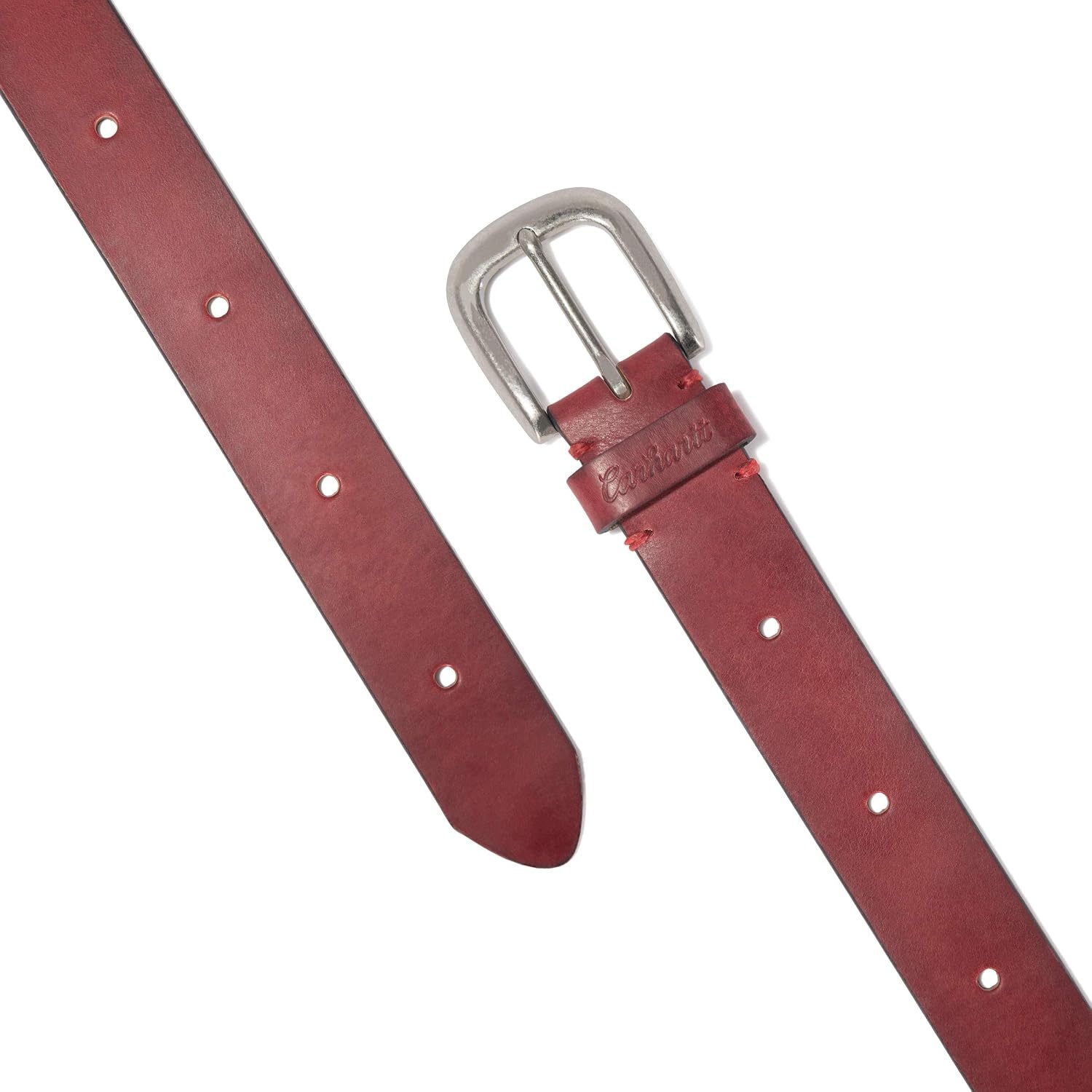 image:imageCarhartt Womens Casual Rugged Belts Available in Multiple Styles Colors amp SizesTanned Leather Continuous Burgundy