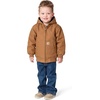 image:imageCarhartt Baby Boys Hooded Jacket  Polyester Blend  Quilted Polyester Brushed TricotLined Main Body  Everyday WearNew Carhartt Brown