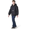 image:imageCarhartt Boys FlannelLined Hooded Canvas Insulated ZipUp Jacket  Polyester Blend  Quilted Polyester Brushed TricotLined Main Body  Everyday WearBlack