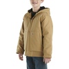 image:imageCarhartt Boys FlannelLined Hooded Canvas Insulated ZipUp Jacket  Polyester Blend  Quilted Polyester Brushed TricotLined Main Body  Everyday WearBrown