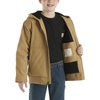 image:imageCarhartt Boys FlannelLined Hooded Canvas Insulated ZipUp Jacket  Polyester Blend  Quilted Polyester Brushed TricotLined Main Body  Everyday WearBrown