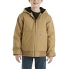 image:imageCarhartt Boys FlannelLined Hooded Canvas Insulated ZipUp Jacket  Polyester Blend  Quilted Polyester Brushed TricotLined Main Body  Everyday WearBrown