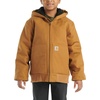 image:imageCarhartt Boys FlannelLined Hooded Canvas Insulated ZipUp Jacket  Polyester Blend  Quilted Polyester Brushed TricotLined Main Body  Everyday WearCarhartt Brown