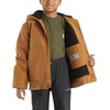 image:imageCarhartt Boys FlannelLined Hooded Canvas Insulated ZipUp Jacket  Polyester Blend  Quilted Polyester Brushed TricotLined Main Body  Everyday WearCarhartt Brown