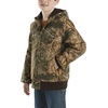 image:imageCarhartt Boys FlannelLined Hooded Canvas Insulated ZipUp Jacket  Polyester Blend  Quilted Polyester Brushed TricotLined Main Body  Everyday WearMossy Oak Country Camo
