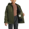 image:imageCarhartt Boys FlannelLined Hooded Canvas Insulated ZipUp Jacket  Polyester Blend  Quilted Polyester Brushed TricotLined Main Body  Everyday WearOlive