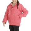 image:imageCarhartt Girls Zip Front Canvas Insulated Hooded Active Jac  100 Cotton  Midweight 100 Cotton Canvas Shell Sherpa Fleece  Cozy WarmthPink Lemonade