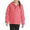 image:imageCarhartt Girls Zip Front Canvas Insulated Hooded Active Jac  100 Cotton  Midweight 100 Cotton Canvas Shell Sherpa Fleece  Cozy WarmthPink Lemonade