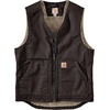 image:imageCarhartt Mens 104394 Washed Duck Vest  Sherpa LinedDark Brown