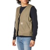 image:imageCarhartt Mens 104394 Washed Duck Vest  Sherpa LinedDriftwood