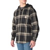 image:imageCarhartt Mens 107011 Rugged Flex Relaxed Fit Flannel Fleece Lined HBlackMud Gray