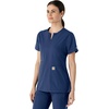 image:imageCarhartt Scrubs C12213 Womens Force Modern Fit Notch Neck Tunic TopNavy