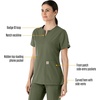 image:imageCarhartt Scrubs C12213 Womens Force Modern Fit Notch Neck Tunic TopOlive
