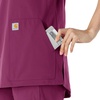 image:imageCarhartt Scrubs C12213 Womens Force Modern Fit Notch Neck Tunic TopWine