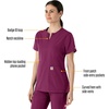 image:imageCarhartt Scrubs C12213 Womens Force Modern Fit Notch Neck Tunic TopWine