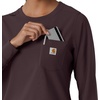 image:imageCarhartt Scrubs C13610 Womens Crewneck LongSleeve Scrub TopDark Sepia