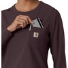 image:imageCarhartt Scrubs C13610 Womens Crewneck LongSleeve Scrub TopDark Sepia