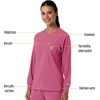 image:imageCarhartt Scrubs C13610 Womens Crewneck LongSleeve Scrub TopElectric Fuschia